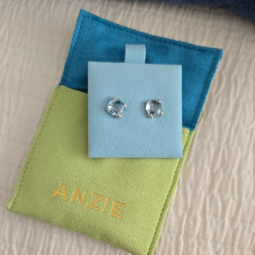 ANZIE Blue Topaz Stud Earrings